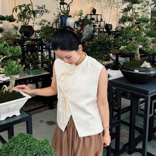 顺丰包邮洛诗琳35308春夏新款新中式绑带设计感国风马甲0071 商品图1