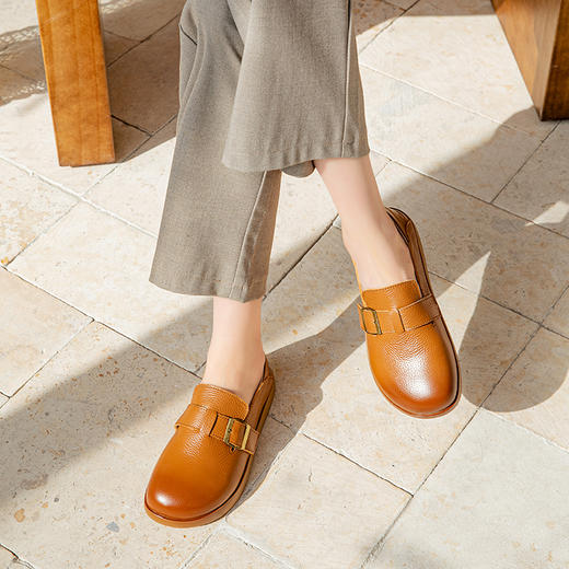 头层牛皮 【舒适百搭】 休闲豆豆鞋00992 商品图3