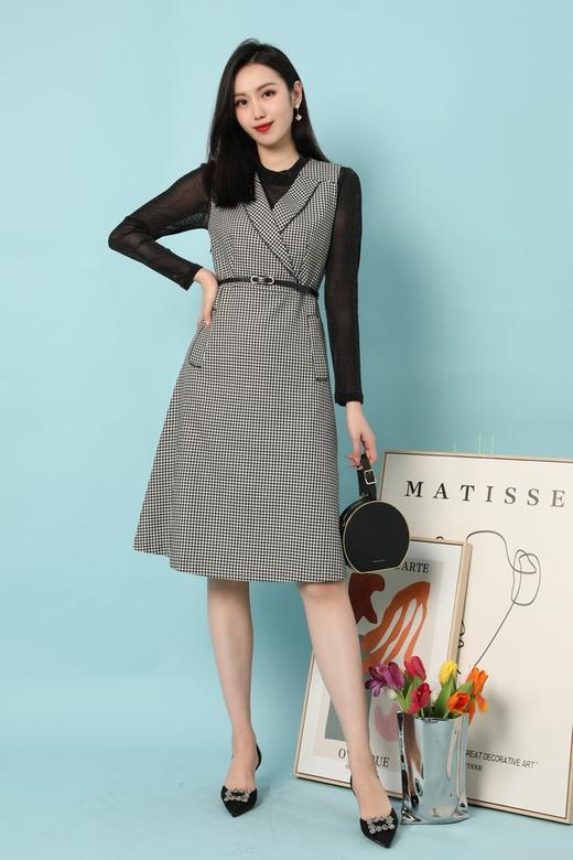 Le Malene 轻奢款假两件西装领连衣裙 15651 商品图4