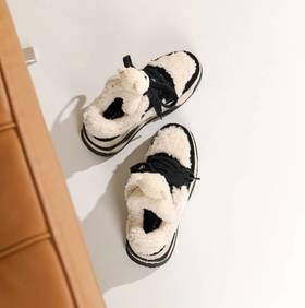 【云粉节】BF楼westory秋冬新款羊毛皮厚底休闲板鞋