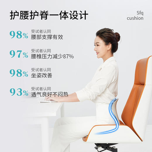 【护腰矫姿坐垫】专利设计，人体工学环抱！养成正确坐姿，舒缓腰部压力！贴合支撑，包容性强！随时随地矫正，养成良好体态！【SFQ-X】 商品图2