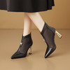 【预售5天】欧美网纱高跟短靴女春夏季单靴子气质尖头真皮后拉链马丁靴HY&H3600 商品缩略图3