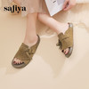 Safiya/索菲娅2025百搭一脚蹬流苏休闲懒人勃肯鱼嘴拖鞋SFD2110224 商品缩略图2