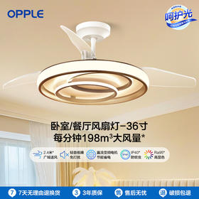 OPPLE欧普照明旋风餐厅风扇灯现代简约线条卧室隐形吊扇灯