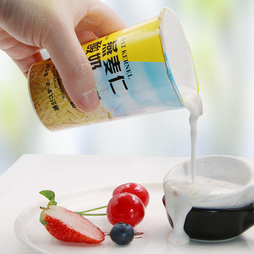 瑞缘新疆燕麦仁酸奶 嚼着喝的代餐酸奶 风味发酵乳 180g*12杯装整箱AWJM 商品图1