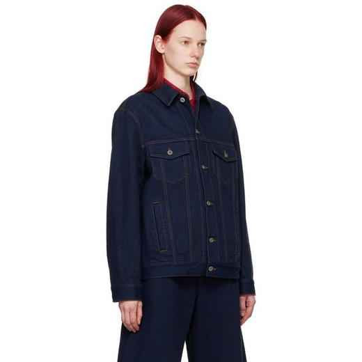 植绒袖口拼接牛仔夹克外套 复古花色植绒图案 精选高品质牛仔布 水洗工艺精湛 色泽自然复古 经典宽松直筒版型 商品图2