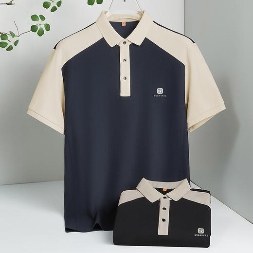 【棉质】【DWP】大依优型大码短袖POLO衫翻领体恤加肥加大男士大号弹力透气舒适夏季半袖 商品图2