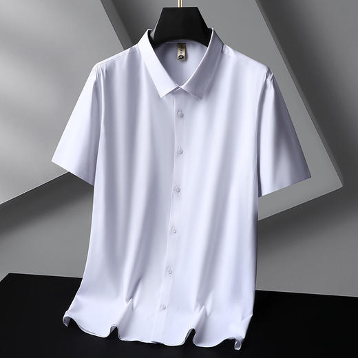 【DG】大依优型大码短袖衬衫商务休闲衬衣男大码夏季薄款打底衫肥佬简约纯色 商品图5