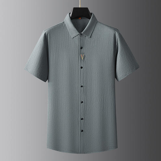 【棉质】【DWP】大依优型大码短袖衬衫透气翻领体恤加肥加大男士大号弹力透气舒适夏季半袖 商品图6