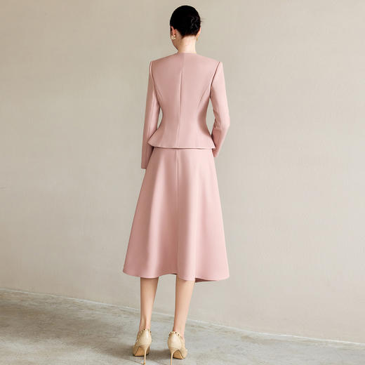 IWY/粉色温柔风西装套裙女秋季新款气质通勤职业装伞裙两件套时尚通勤职业装C2103+S2112 商品图4