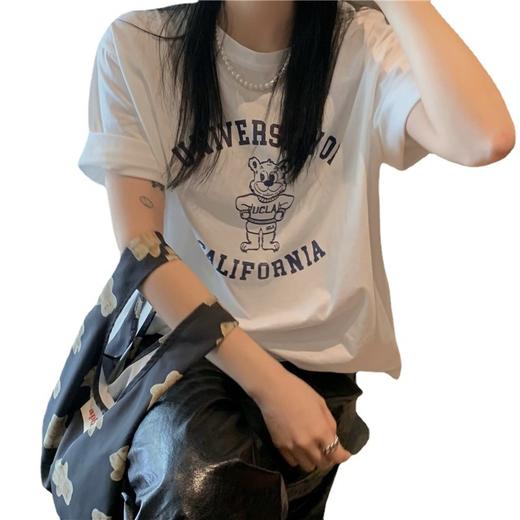 【纯棉短袖t恤】宽松韩版原宿风 新款字母印花 学生全棉体恤ins女装潮  商品图4