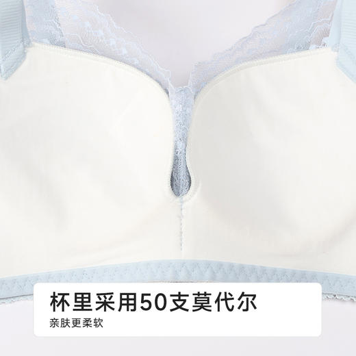 都市丽人聚拢升杯B杯常规内衣薄蕾丝树脂胶圈常规文胸YBH2C1 商品图6