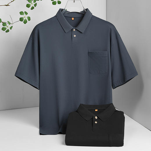 【100%棉】【DWP】大依优型大码短袖POLO衫翻领体恤加肥加大男士大号弹力透气舒适夏季半袖 商品图1