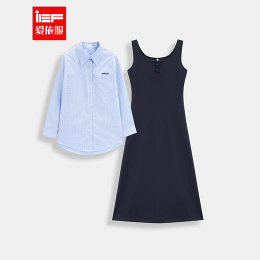 IEF/爱依服2025时尚套装春季 韩版简约休闲慵懒风显瘦里外套裙N0181 商品图0