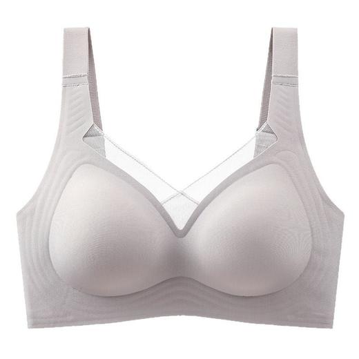 SDE-A32#  一体式固定杯无痕内衣女无钢圈软支撑收副乳光面网纱镂空文胸（单件） 商品图4