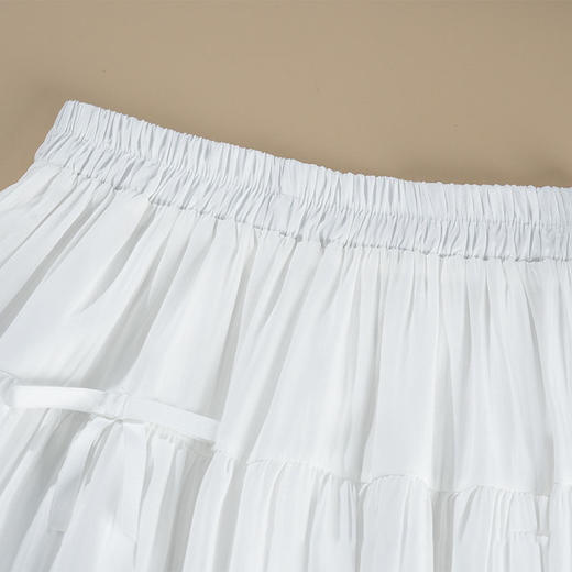 MYX-XBMY-11828-L百褶长款大摆裙垂感修身A字裙时尚蛋糕裙2025年春夏款显瘦半身裙 商品图3