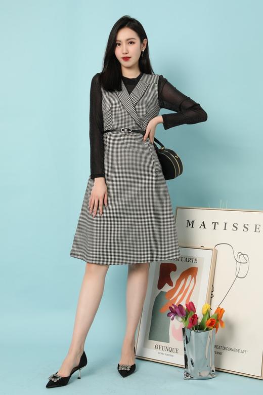 Le Malene 轻奢款假两件西装领连衣裙 15651 商品图3