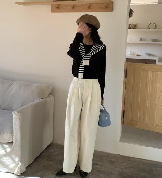 老米优品🎈5-7天。松弛感阔腿休闲裤《韩国工装风 大裤腿设计 阔腿休闲裤》显瘦，帅气，洒脱氛围感满满！K250224A 商品图9