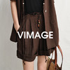 VIMAGE纬漫纪高腰松弛舒适休闲简约直筒宽松短裤2025夏季新款V2305907 商品缩略图2