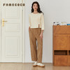Famecoco文艺范简约立体明线棉质休闲宽松显瘦直筒裤春秋款FAB6GA014 商品缩略图3