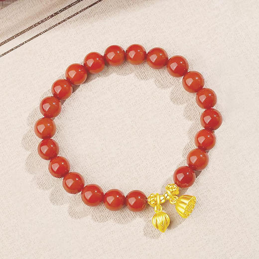 【经典】好事莲莲天然南红玛瑙手串 莲蓬玉石手链赤玉珠子国风百搭款一物一证 商品图1