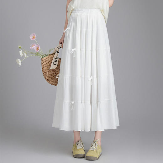 MYX-XBMY-11828-L百褶长款大摆裙垂感修身A字裙时尚蛋糕裙2025年春夏款显瘦半身裙 商品图1