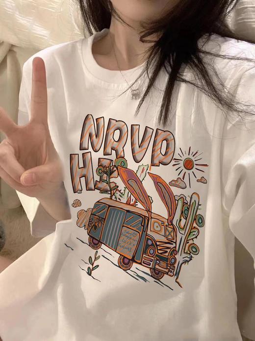 【纯棉短袖t恤】宽松韩版原宿风 新款字母印花 学生全棉体恤ins女装潮  商品图8