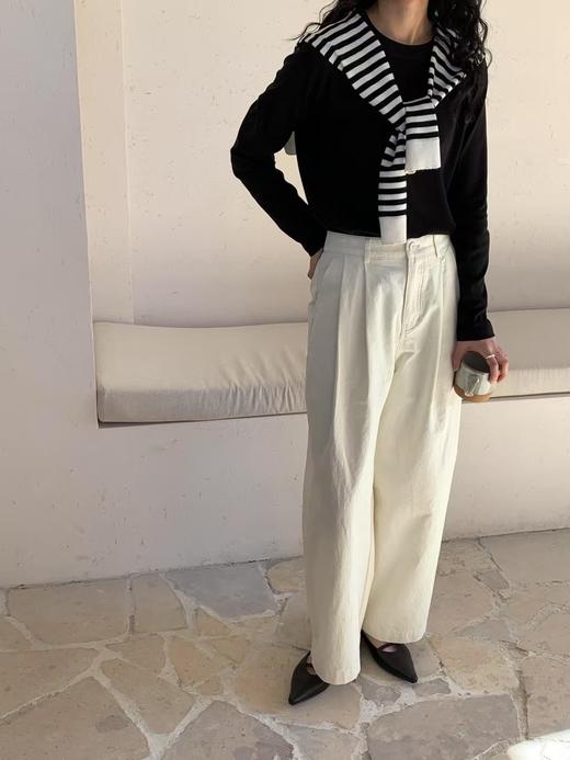 老米优品🎈5-7天。松弛感阔腿休闲裤《韩国工装风 大裤腿设计 阔腿休闲裤》显瘦，帅气，洒脱氛围感满满！K250224A 商品图4