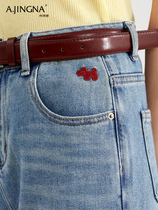 【复古时髦】阿菁娜新款时尚高腰直筒阔腿裤F30C210035 商品图3