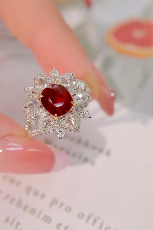 1.8ct刻面红宝石戒指吊坠 商品图0