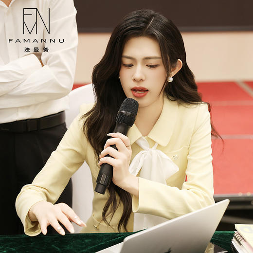 IWY/气质轻奢黄色西装连衣裙女士高级感主持上镜韩版职业裙套装Q1218 商品图4