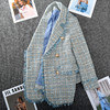丁摩 新款大码女装胖mm小香风西装外套春胖妹妹粗花呢西服上衣200斤5ZF-22405 商品缩略图1