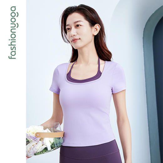 凡圣瑜伽假两件挂脖短袖 FC15318 商品图2