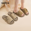 Safiya/索菲娅2025百搭一脚蹬流苏休闲懒人勃肯鱼嘴拖鞋SFD2110224 商品缩略图3