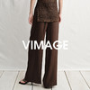 VIMAGE纬漫纪肌理感高级垂坠舒适高腰阔腿宽松休闲裤2025夏季新款V2305908 商品缩略图4