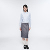 HERLIAN 2025年春季女士灰色打褶设计直筒半身裙 商品缩略图1