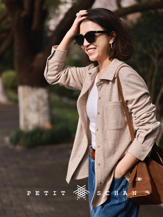 PETIT SCHAN小闪 CLO#738 Narrate 叙写 澳洲进口美利奴羊毛混纺长袖衬衫 商品图0