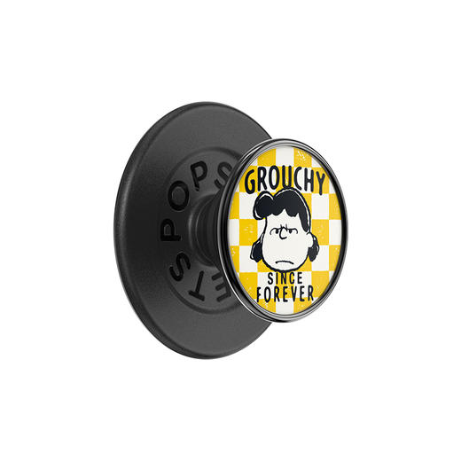 【史努比与朋友们】强势露西 MAGSAFE磁吸手机气囊支架 Round圆啪嗒系列 黄色 格纹 卡通 商品图0