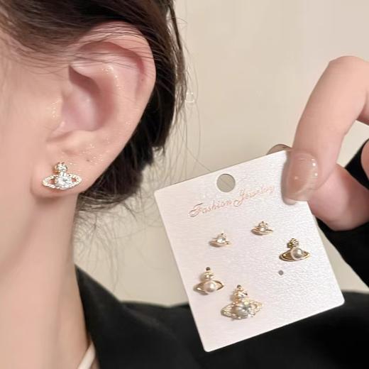 经典西太后土星别针星球耳钉女薇薇安小众高级感森系小香风耳饰女 商品图3