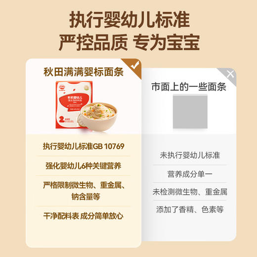 【新包装口味任选】秋田满满婴儿辅食有机婴幼儿营养面条钙铁锌盒装 商品图1