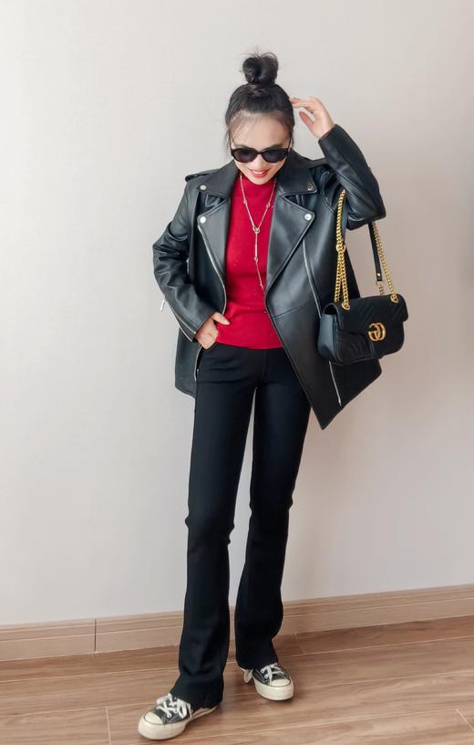 出口内销少量漏一手长羊皮大衣外套 酷飒机车皮衣 商品图5