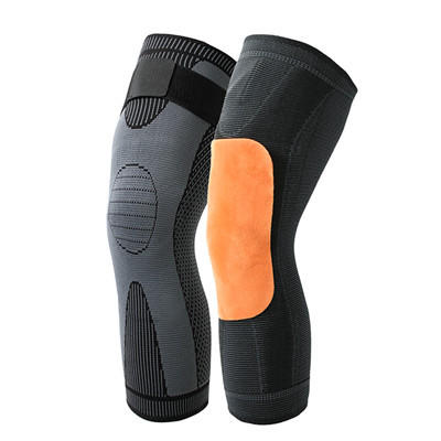 厂家直销加长绑带护膝 绑带防滑防撞硅胶艾草加绒防寒运动护膝 商品图4