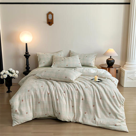 优选丨【品牌直发】加倍生活  有氧双层纱四件套 针织面料 A类标准 柔软亲肤  小清新系列 25年春夏新款 商品图2