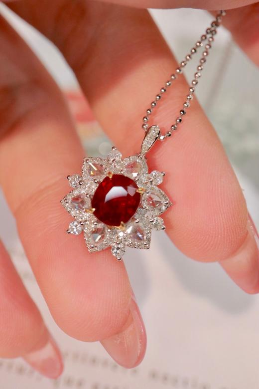 1.8ct刻面红宝石戒指吊坠 商品图3