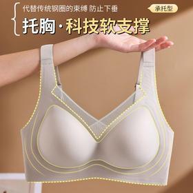 SDE-A32#  一体式固定杯无痕内衣女无钢圈软支撑收副乳光面网纱镂空文胸（单件）