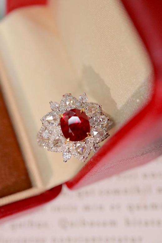 1.8ct刻面红宝石戒指吊坠 商品图1