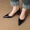 【预售5天】裸色高跟鞋细跟新款春秋漆皮法式尖头浅口百搭职业气质单鞋女SLLK&sl-7877 商品缩略图2