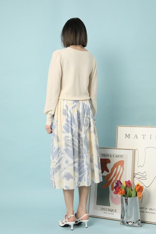 Le Malene 浅杏色气质V领针织开衫 15647 商品图3