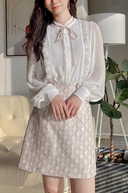 amadella 光泽感几何印花高腰半裙 15528 商品图3