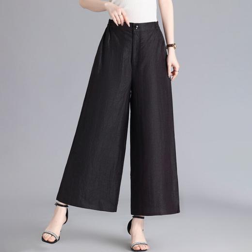 丁摩 重磅香云纱老料桑蚕丝休闲裤女阔腿裤宽松裤子夏季时尚洋气真丝裤子5ZF-E39 商品图1